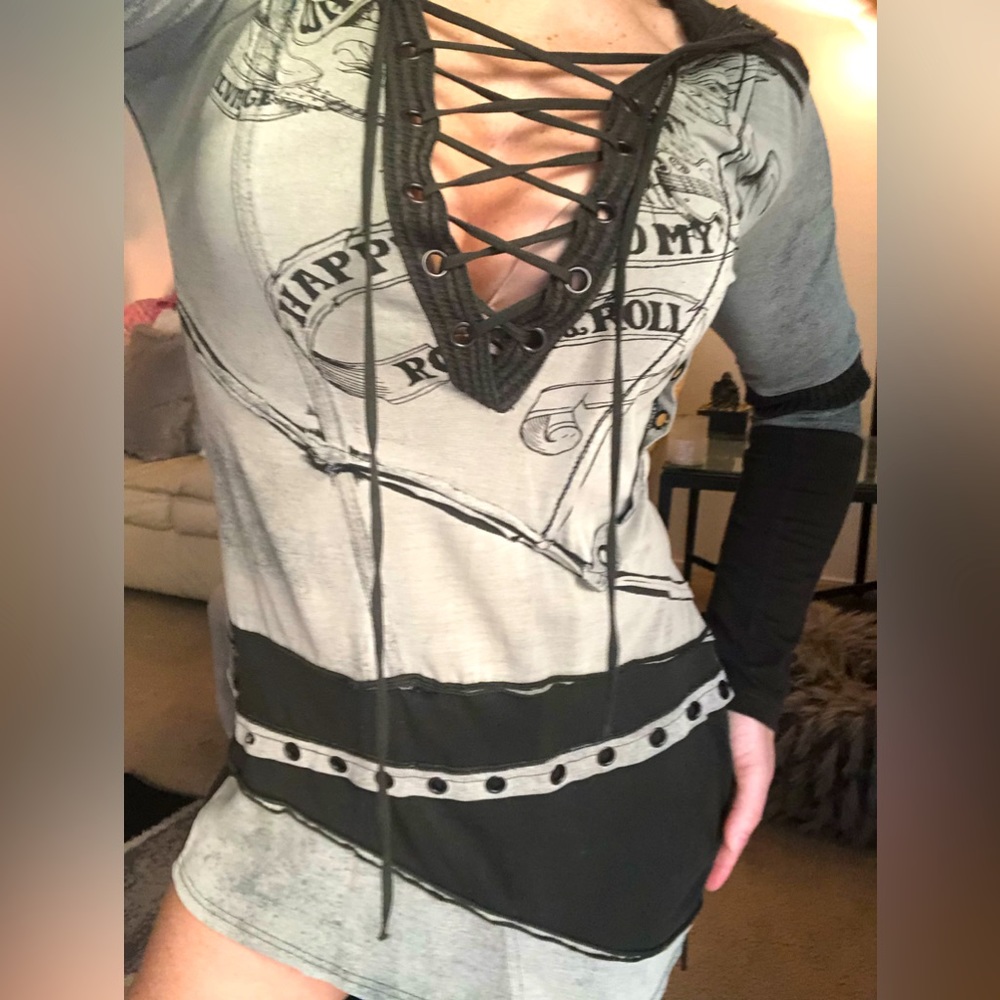 SOLD ON EB@Y Salvage Awesome Hooded Tunic/Mini Dress M